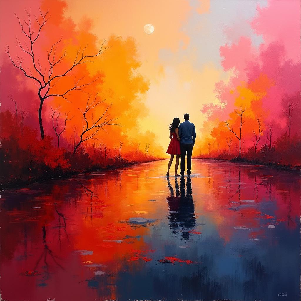 Romantic Abstract Art Color and Composition