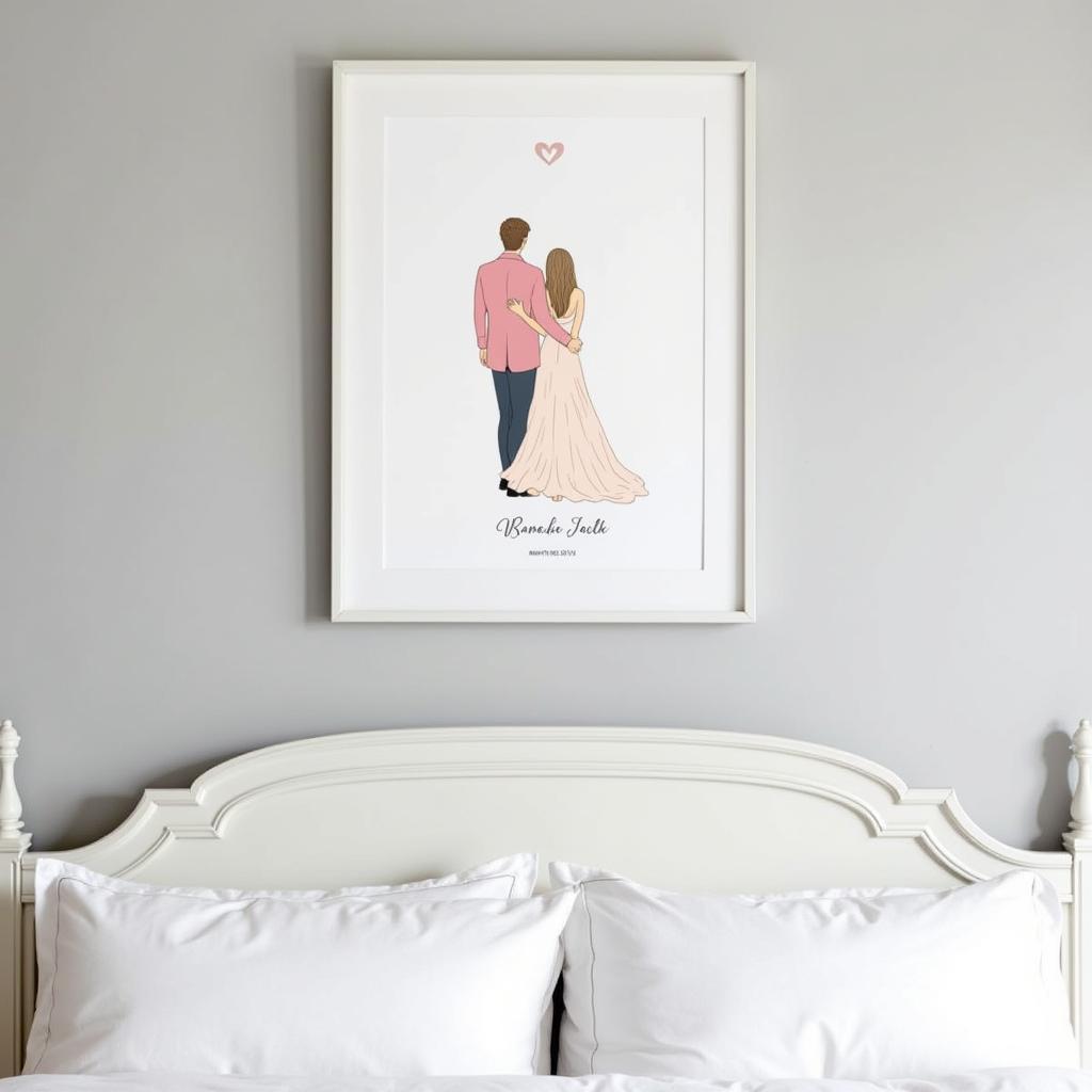 Romantic Bedroom Wall Art with Personalized Touches