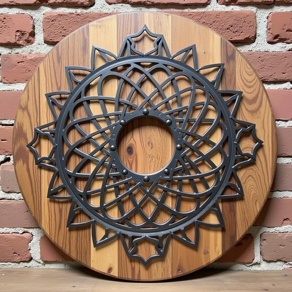 Mixed Media Round Wood Wall Art