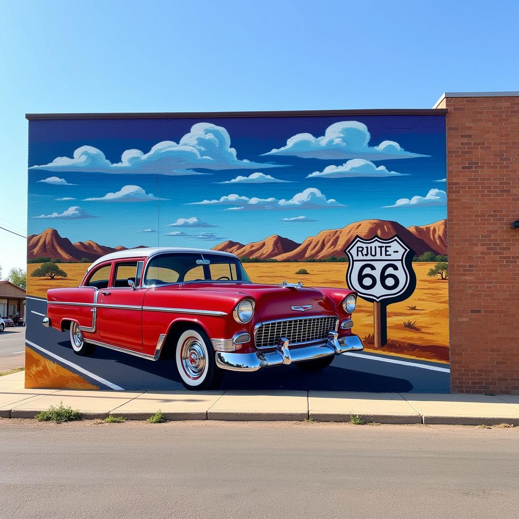 Route 66 Mural Art in Oklahoma