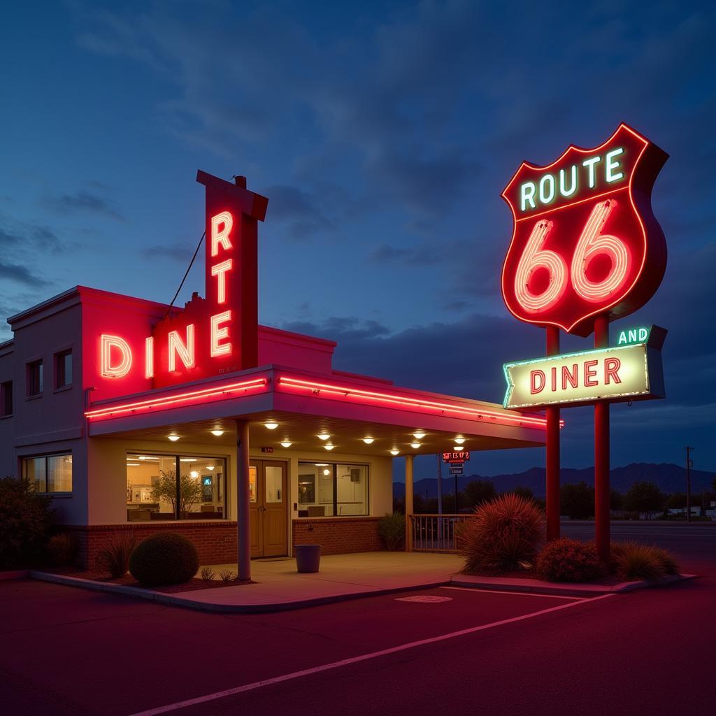 Vintage Neon Signs on Route 66 in Arizona