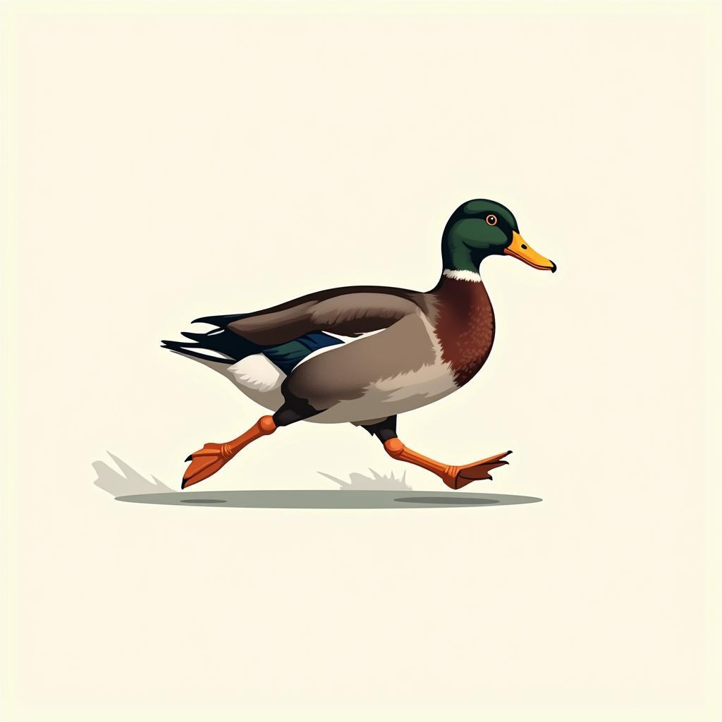 Vector Illustration of a Runner Duck Running