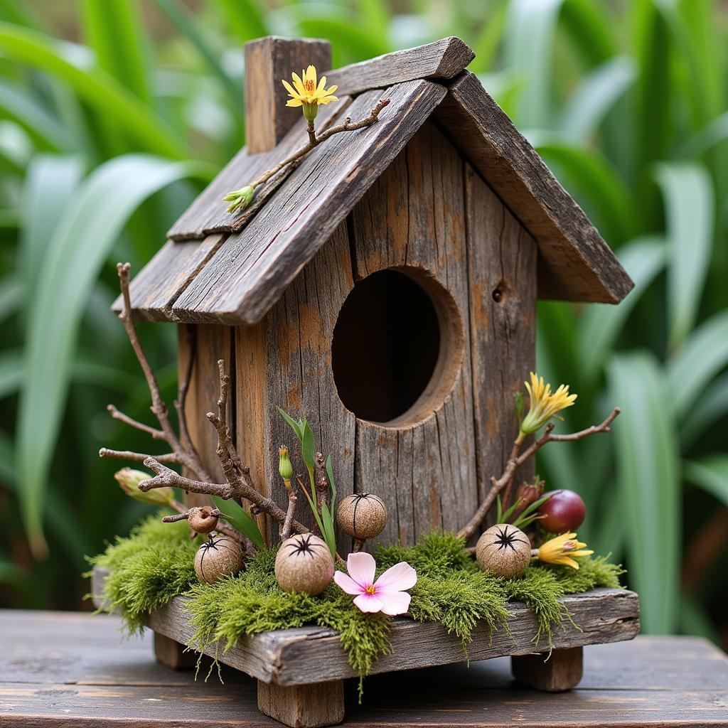 Rustic Birdhouse with Natural Elements