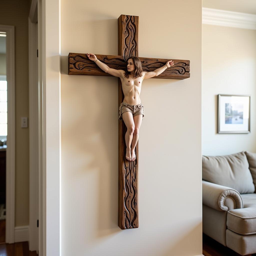 Rustic Christian Cross Wall Decor for Living Room