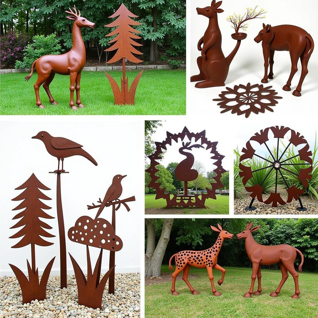 Rustic Metal Yard Art Sculptures