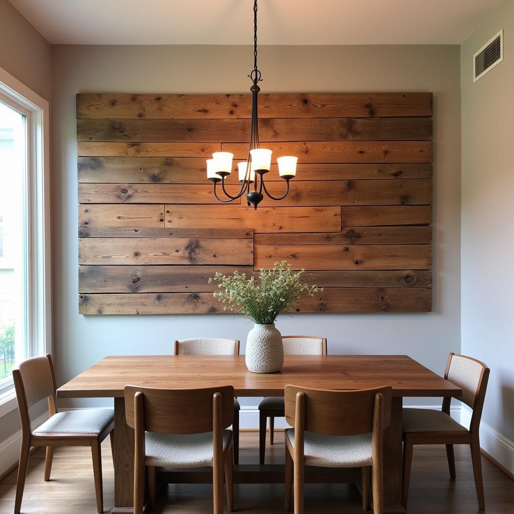 Rustic Wood Art in a Dining Room