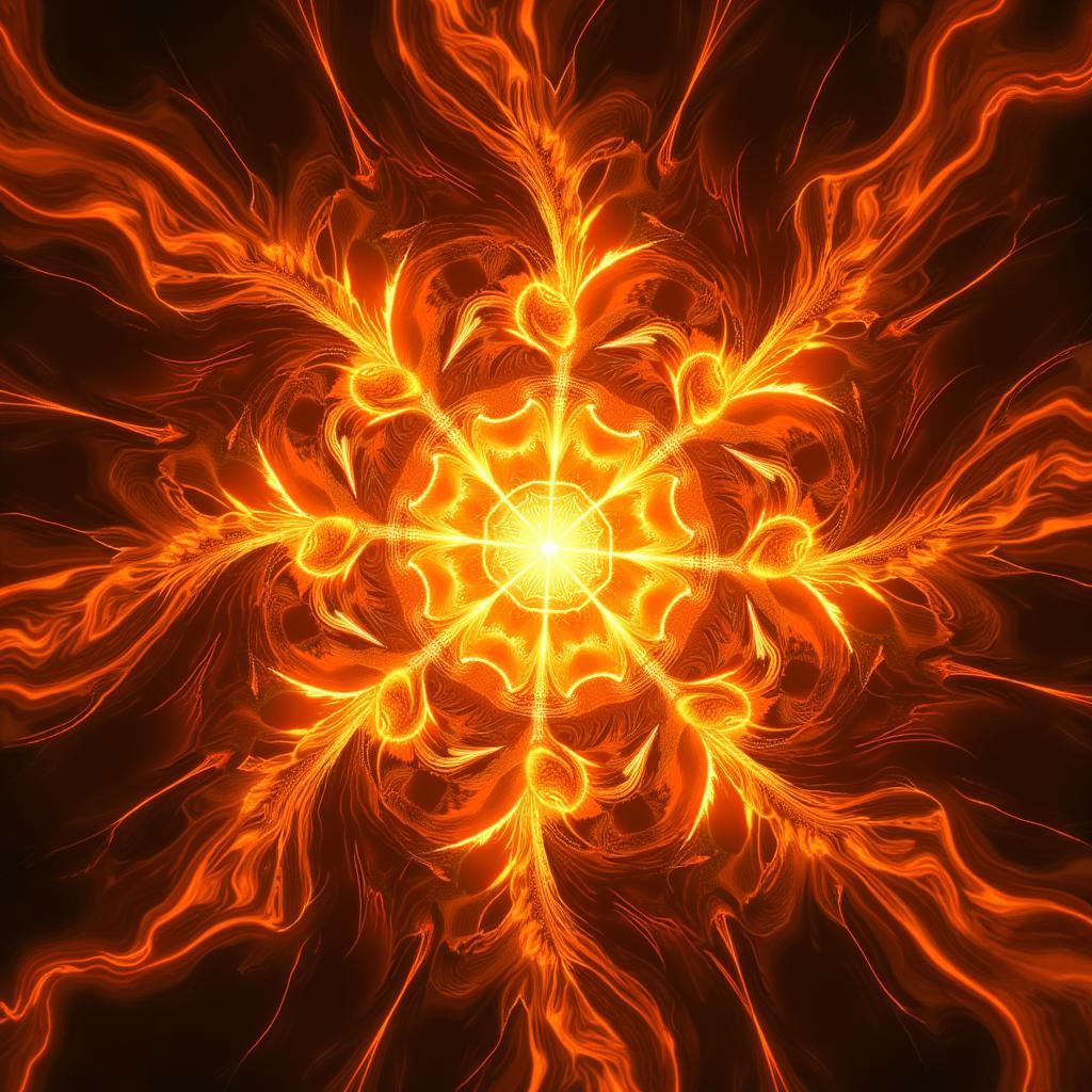 Sacral Chakra Art: Digital Representation with Orange Swirls and Energy Flow