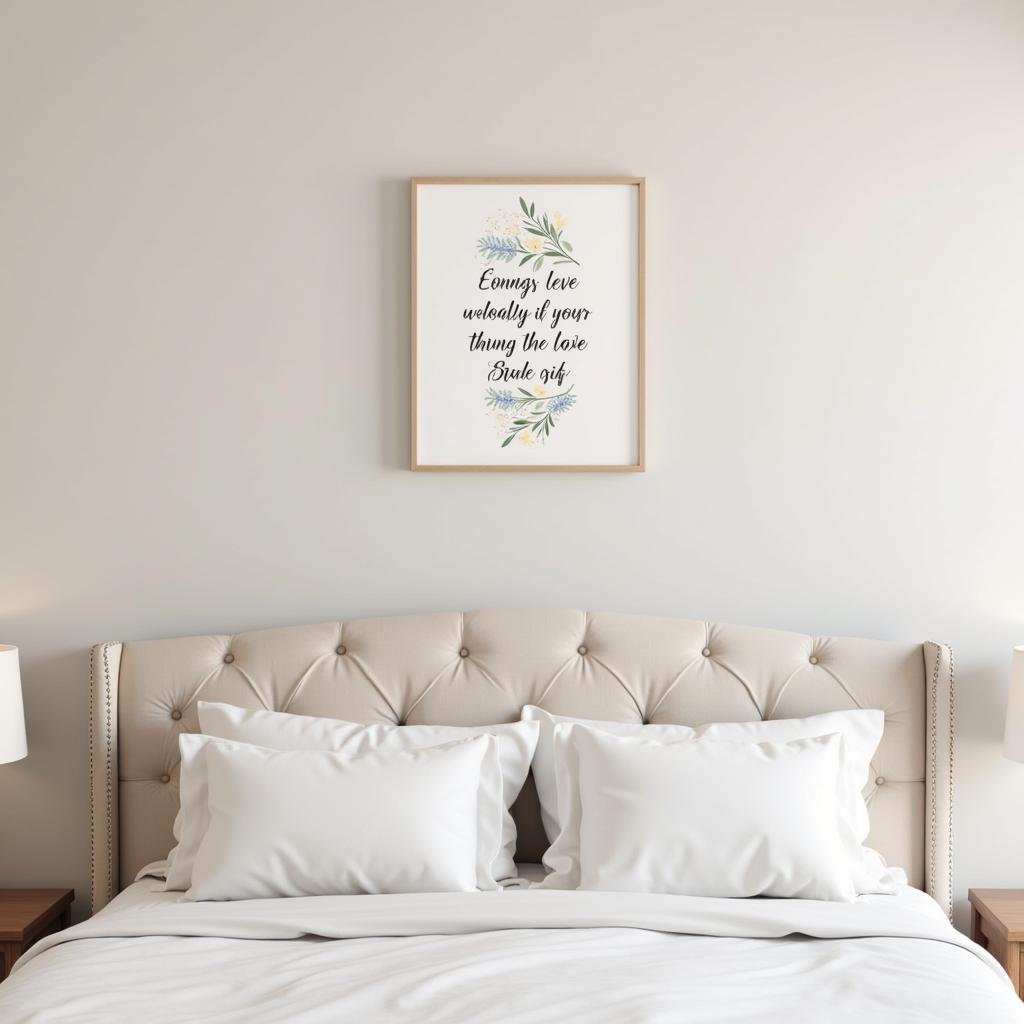 Scripture Canvas Wall Art in a Bedroom Setting