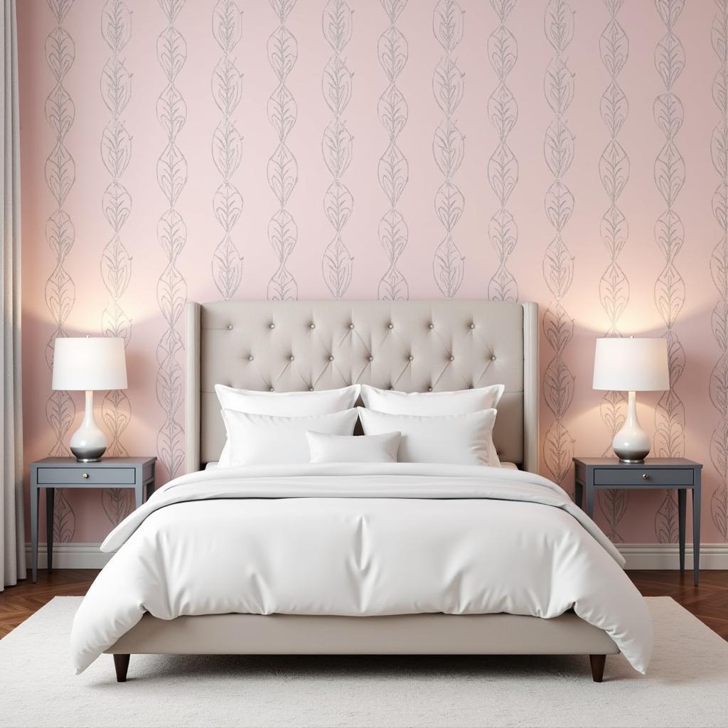 Self-adhesive Art Deco Wallpaper in a Bedroom