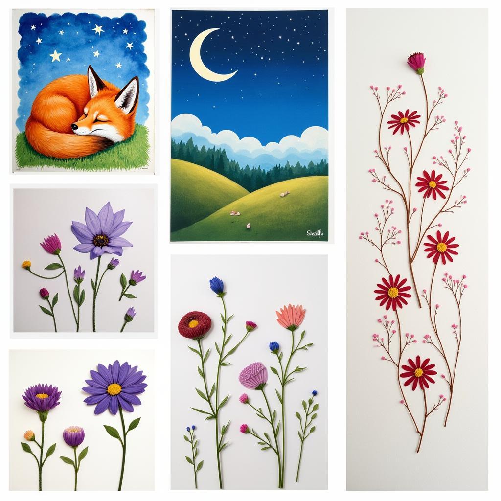 Various styles of sleepy art, showcasing different techniques and color palettes. Examples include watercolor paintings of sleeping animals, digital illustrations of dreamy landscapes, and mixed media pieces incorporating elements of nature.