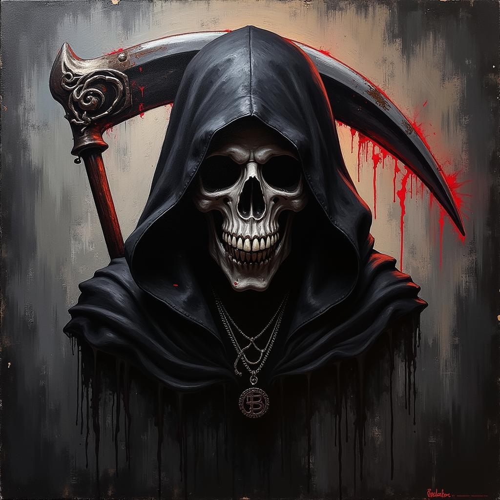 Sons of Anarchy Reaper Logo Painting - A Dark and Gritty Interpretation