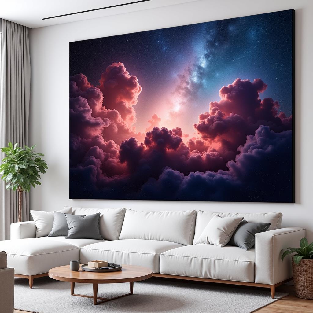 Realistic Nebula Space Art on Canvas