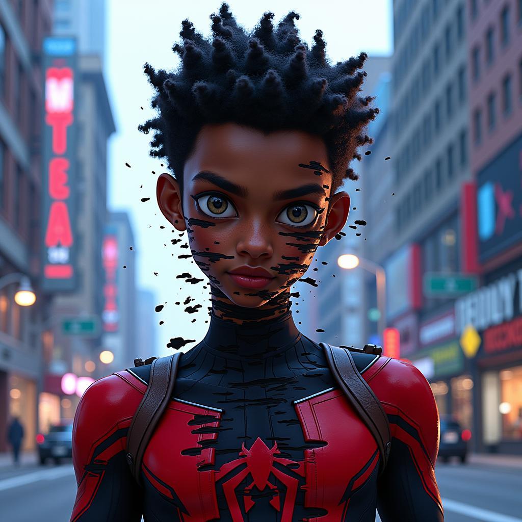 Spider-Verse Glitch and Distortion on Miles Morales