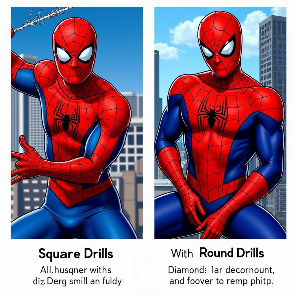 Spiderman Diamond Art Kit Comparison: Square vs. Round Drills