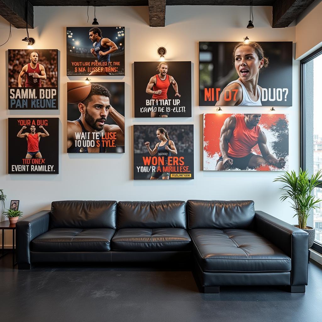 Sports Canvas Art in Home Gym