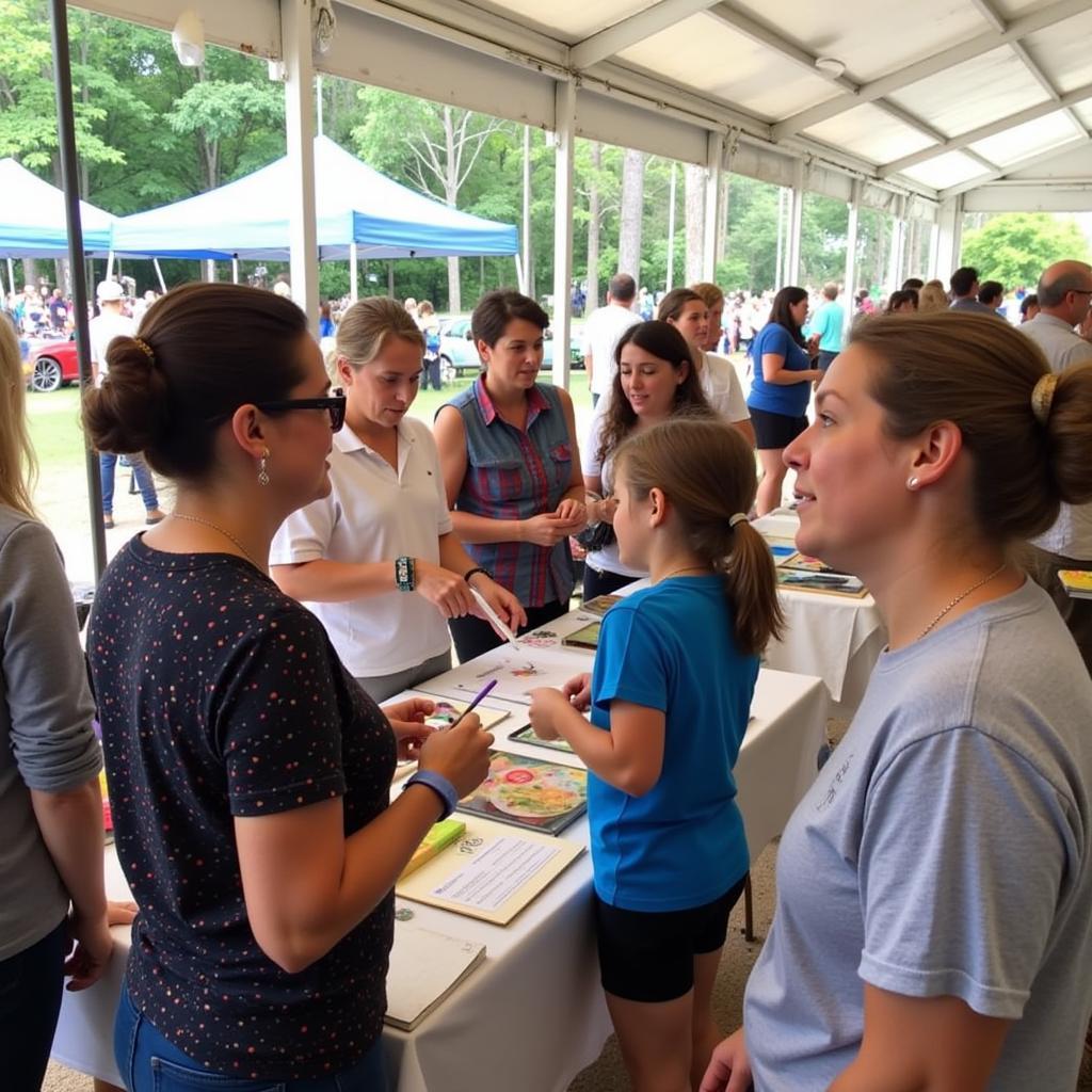 Visitors Interacting with Artists at the St. Croix Art Festival