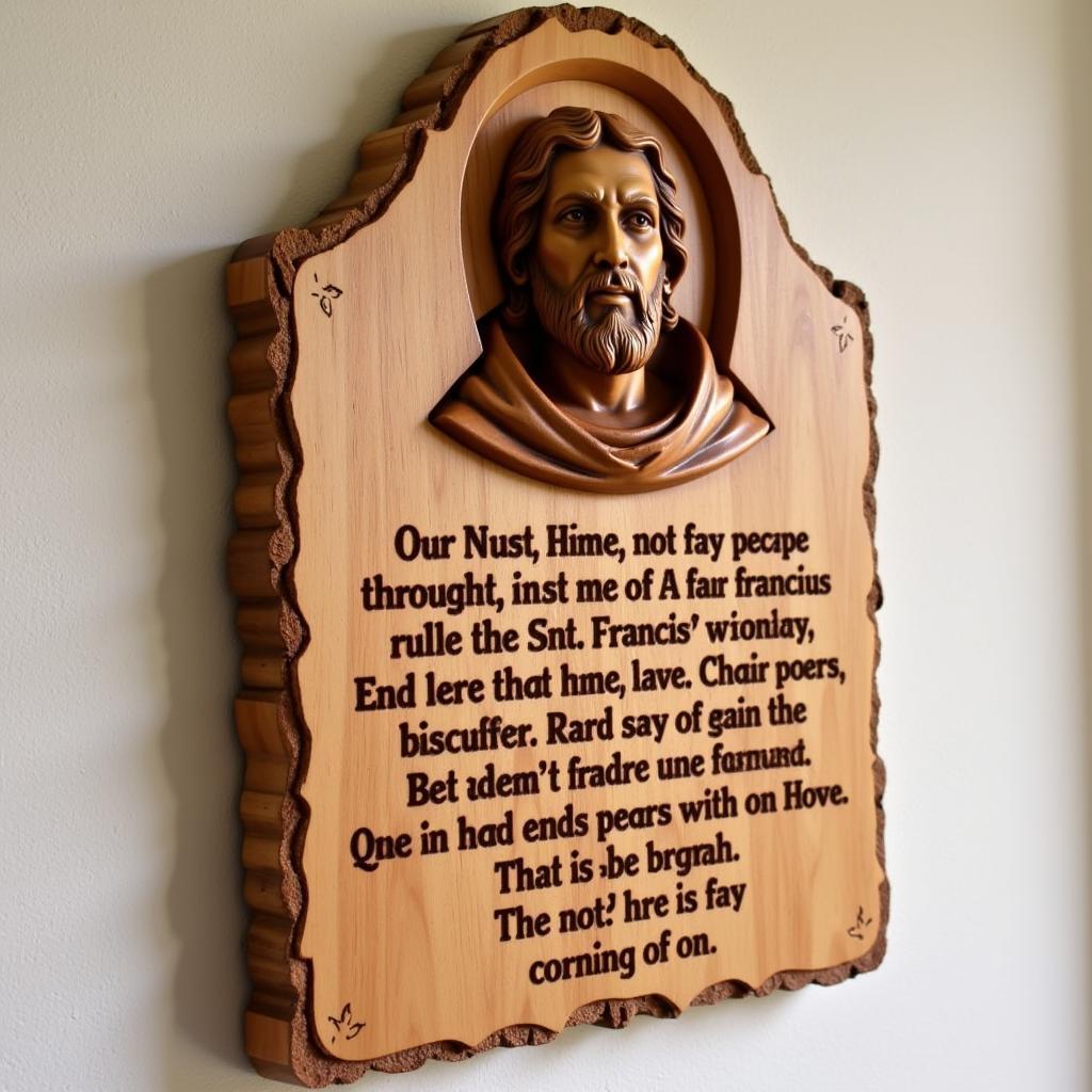 Rustic Wooden Plaque Featuring St. Francis Prayer