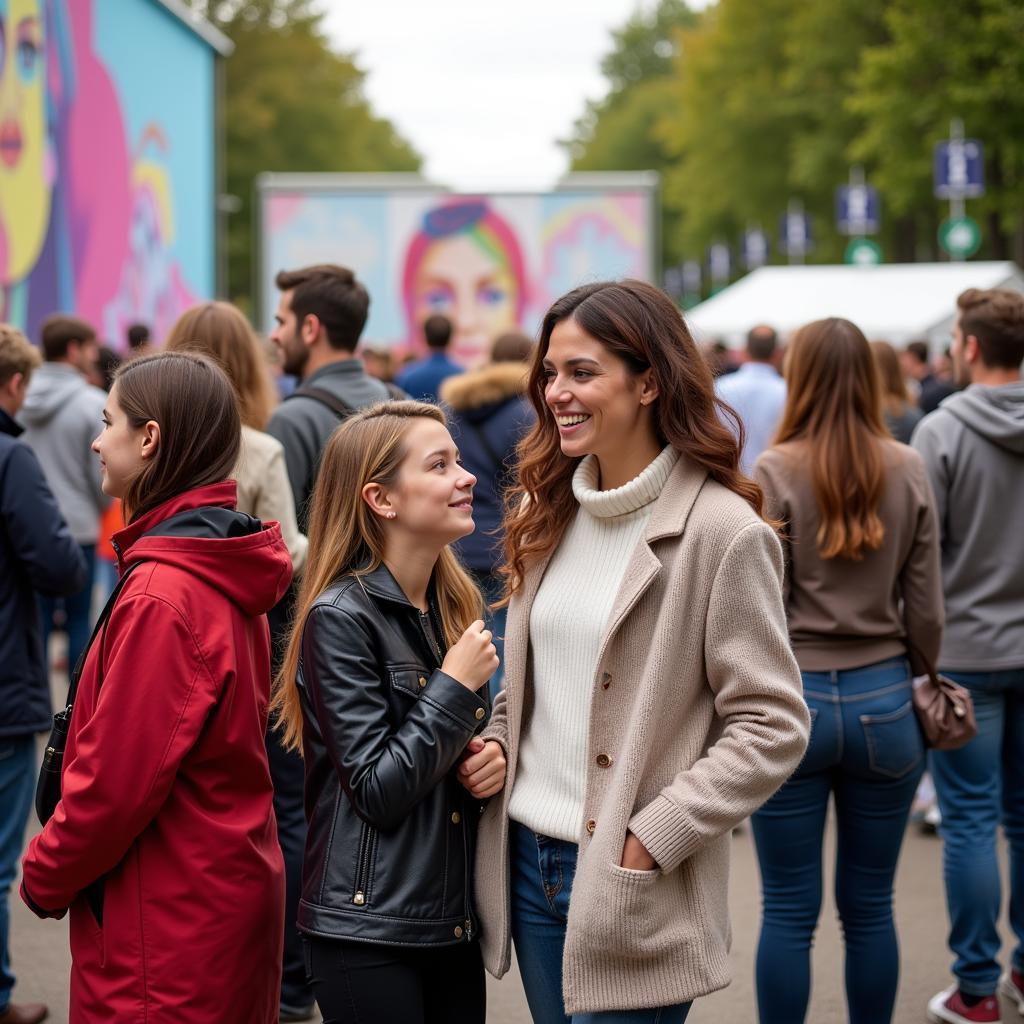 Visitors Enjoying Art at St Petersburg Art Festival