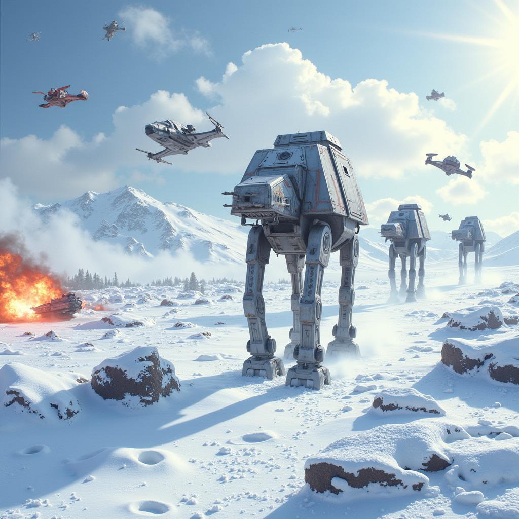 Battle of Hoth Star Wars Canvas Art