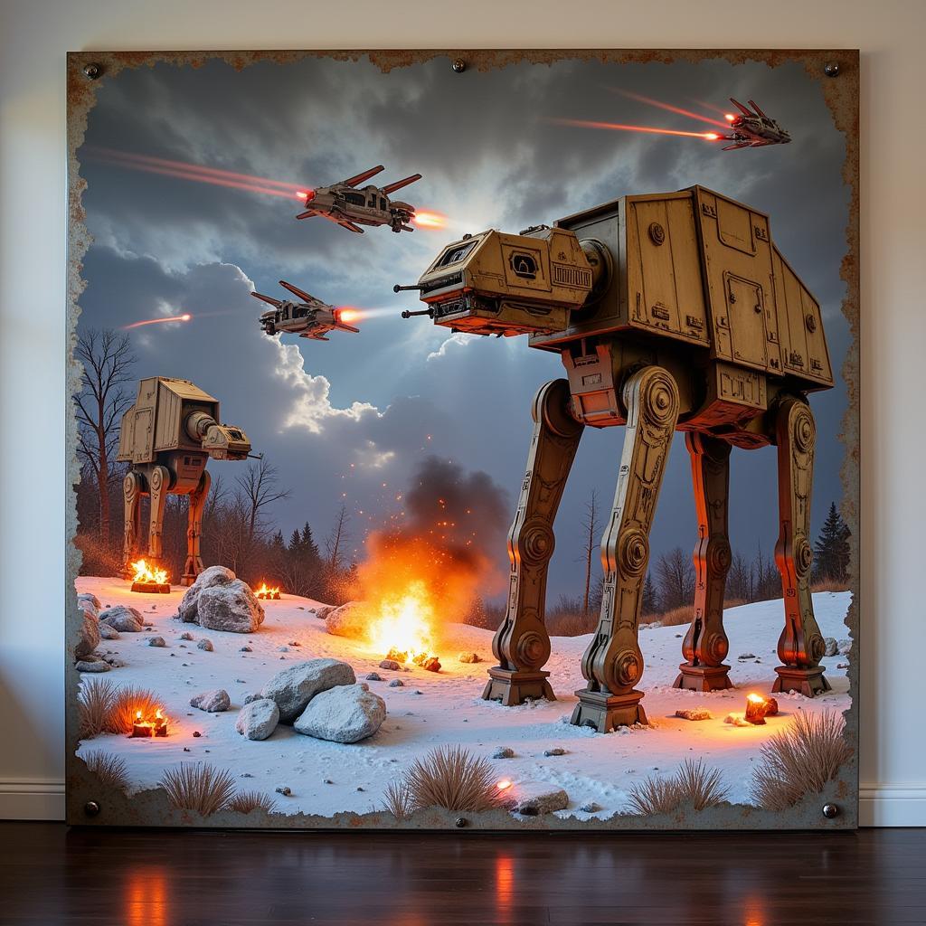 Epic Battle of Hoth Metal Wall Art