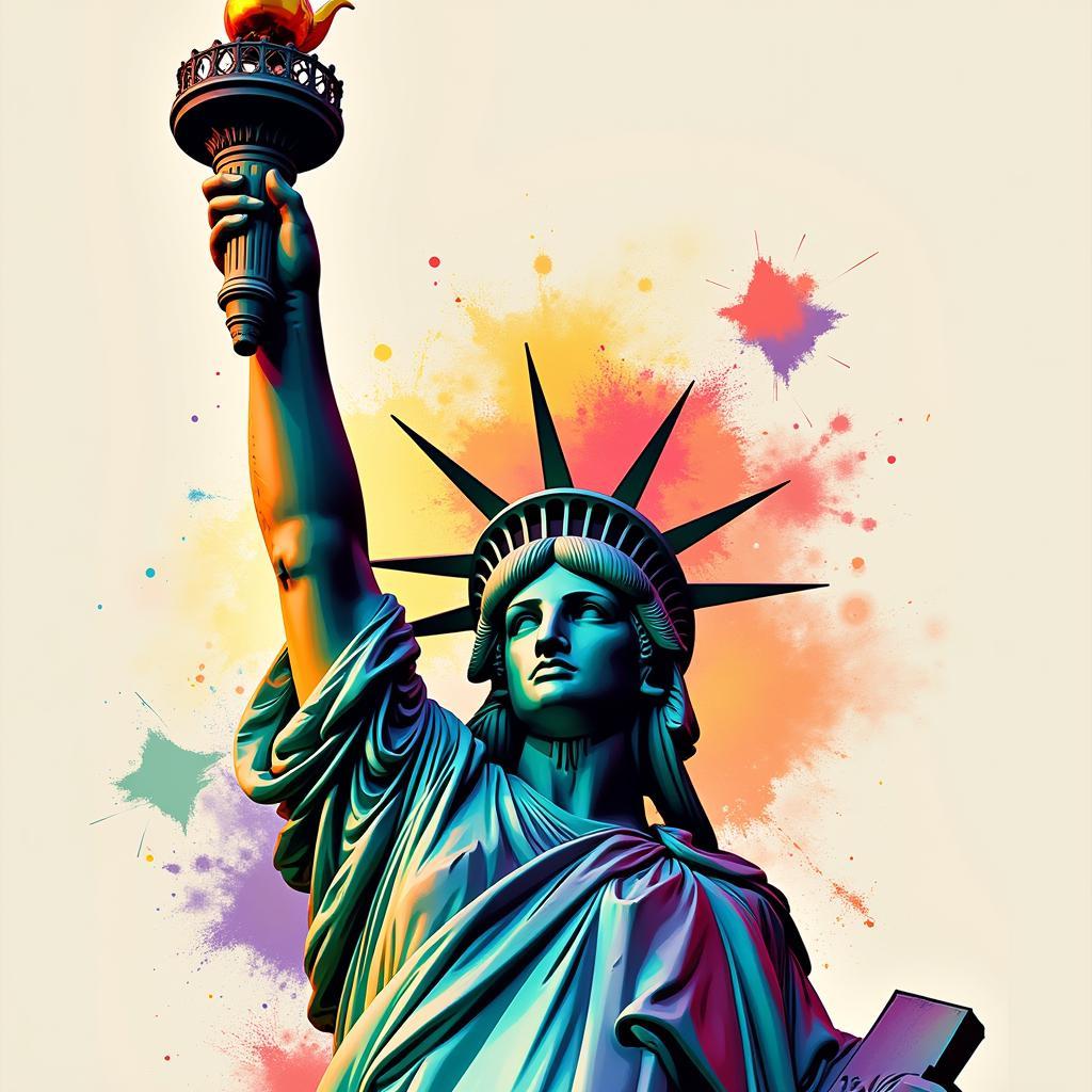 Statue of Liberty Abstract Digital Art