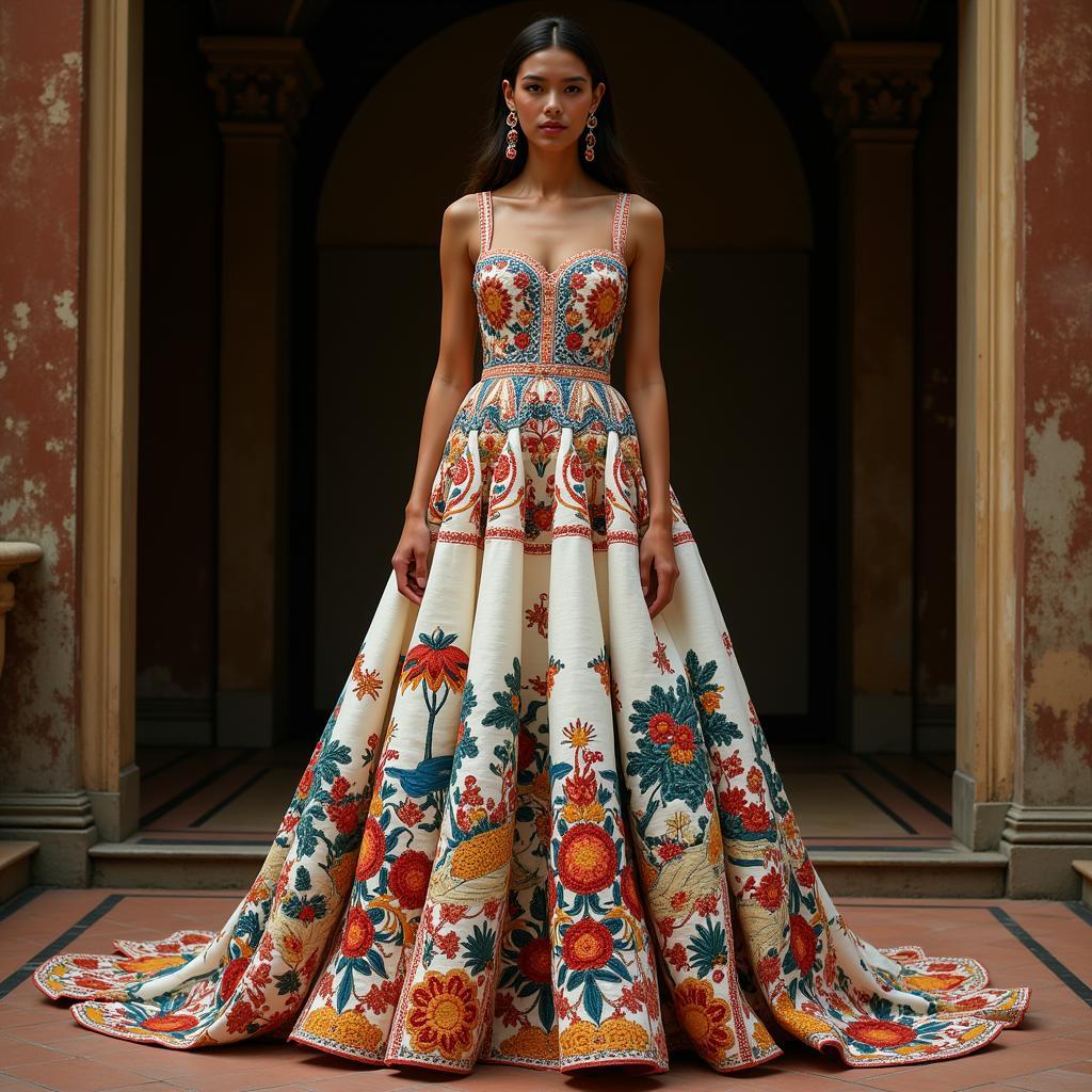 Storytelling Gown Representing Cultural Heritage