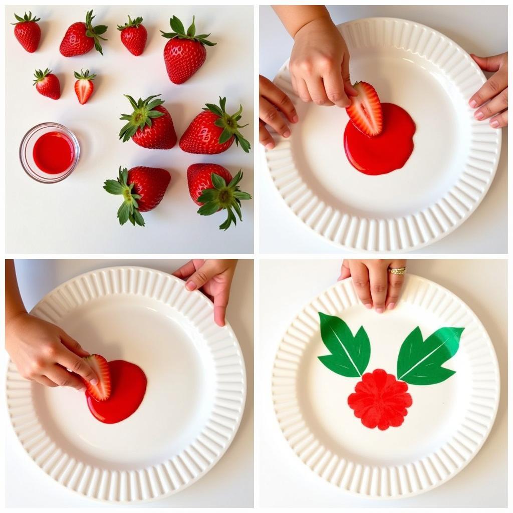 Step-by-Step Strawberry Painting for Preschoolers