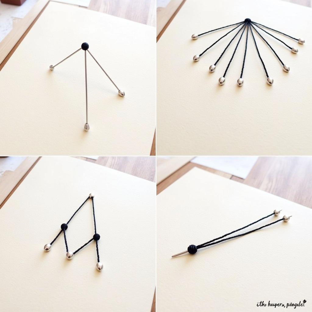 Step-by-Step String Art on Paper Process