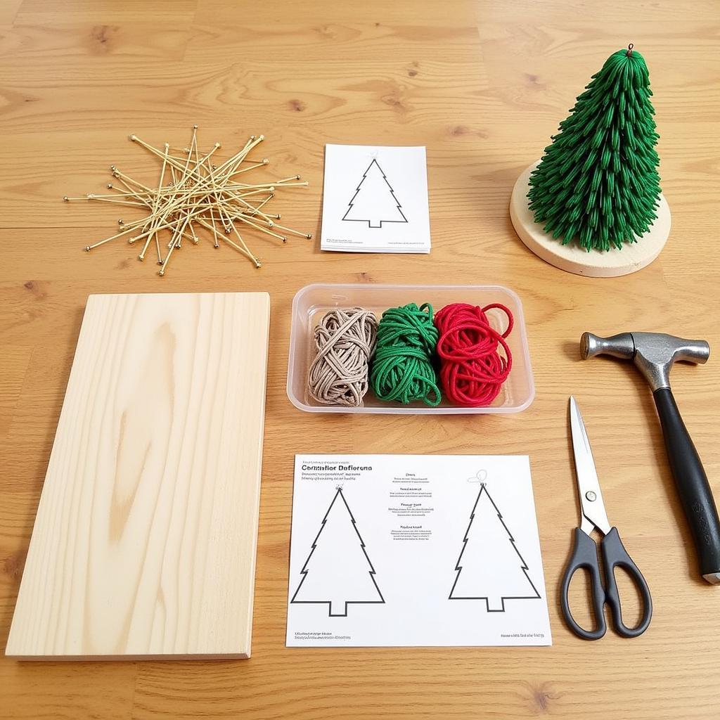 String Art Xmas Tree Materials