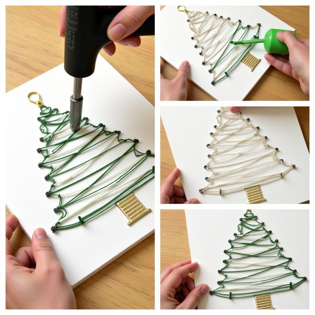 String Art Xmas Tree Creation Process