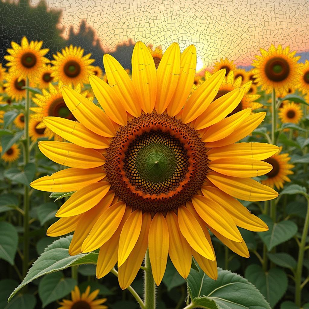 Vibrant Sunflower Mosaic Captures Summer Essence