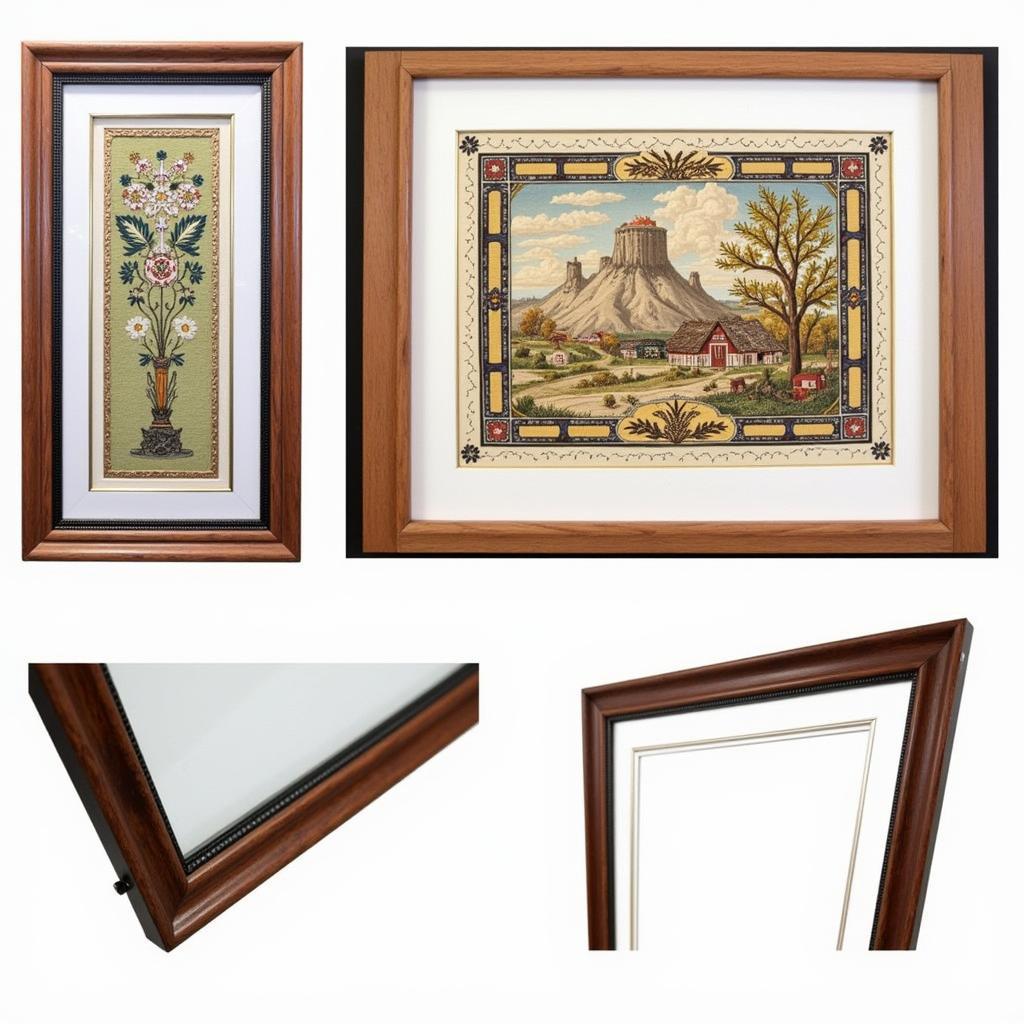 Various framing options for tapestry art