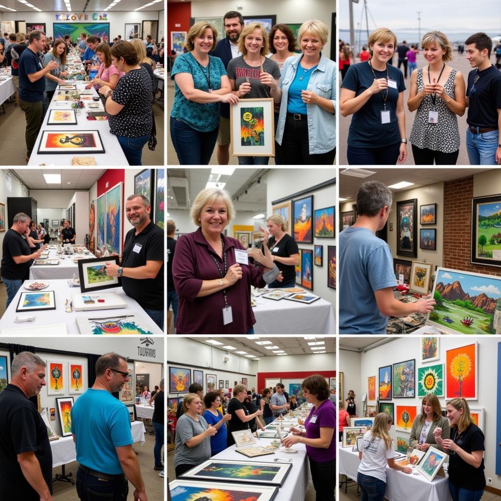 Artists Displaying their Artwork at the Tawas Art Fair