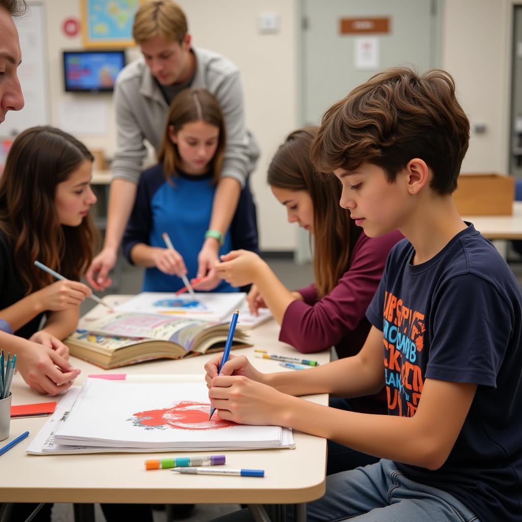 Teenager Participating in an Art Class