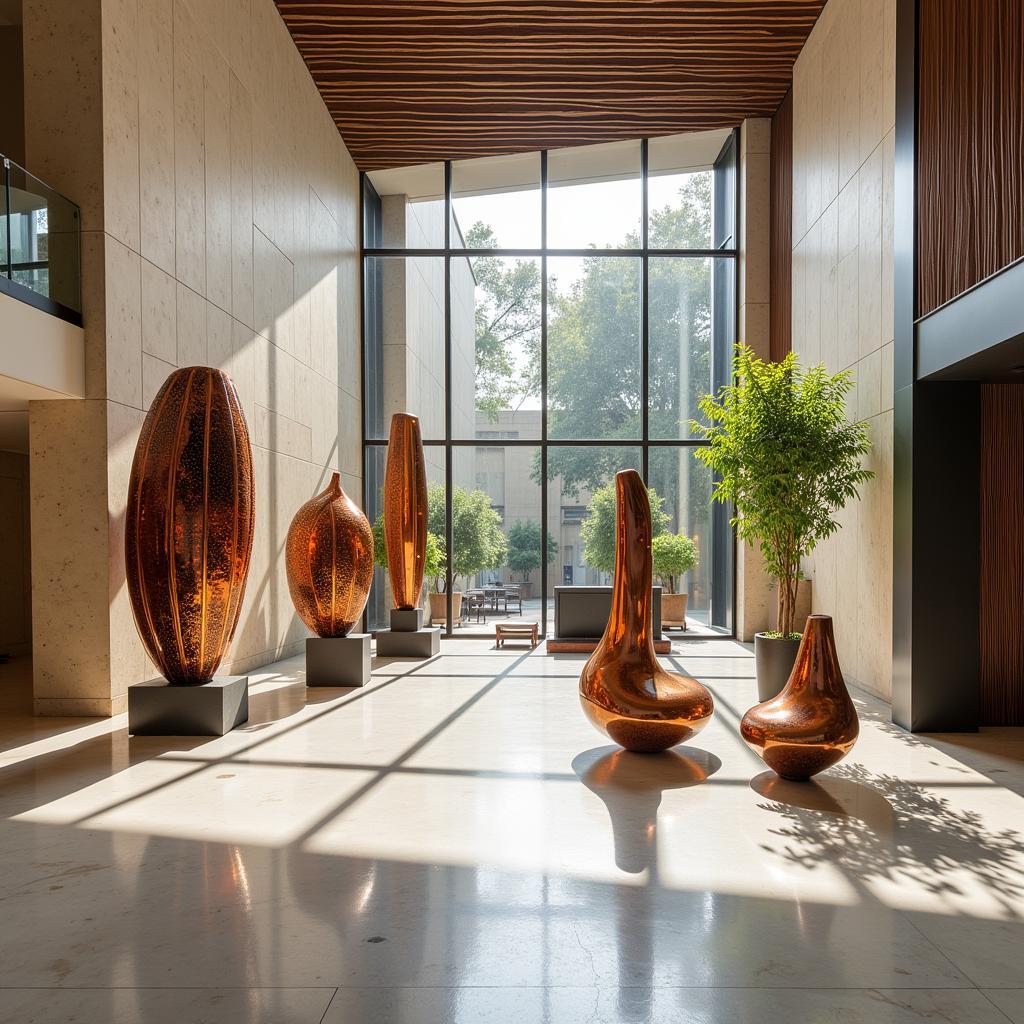 Tel Aviv Art Hotel Lobby with Modern Sculptures