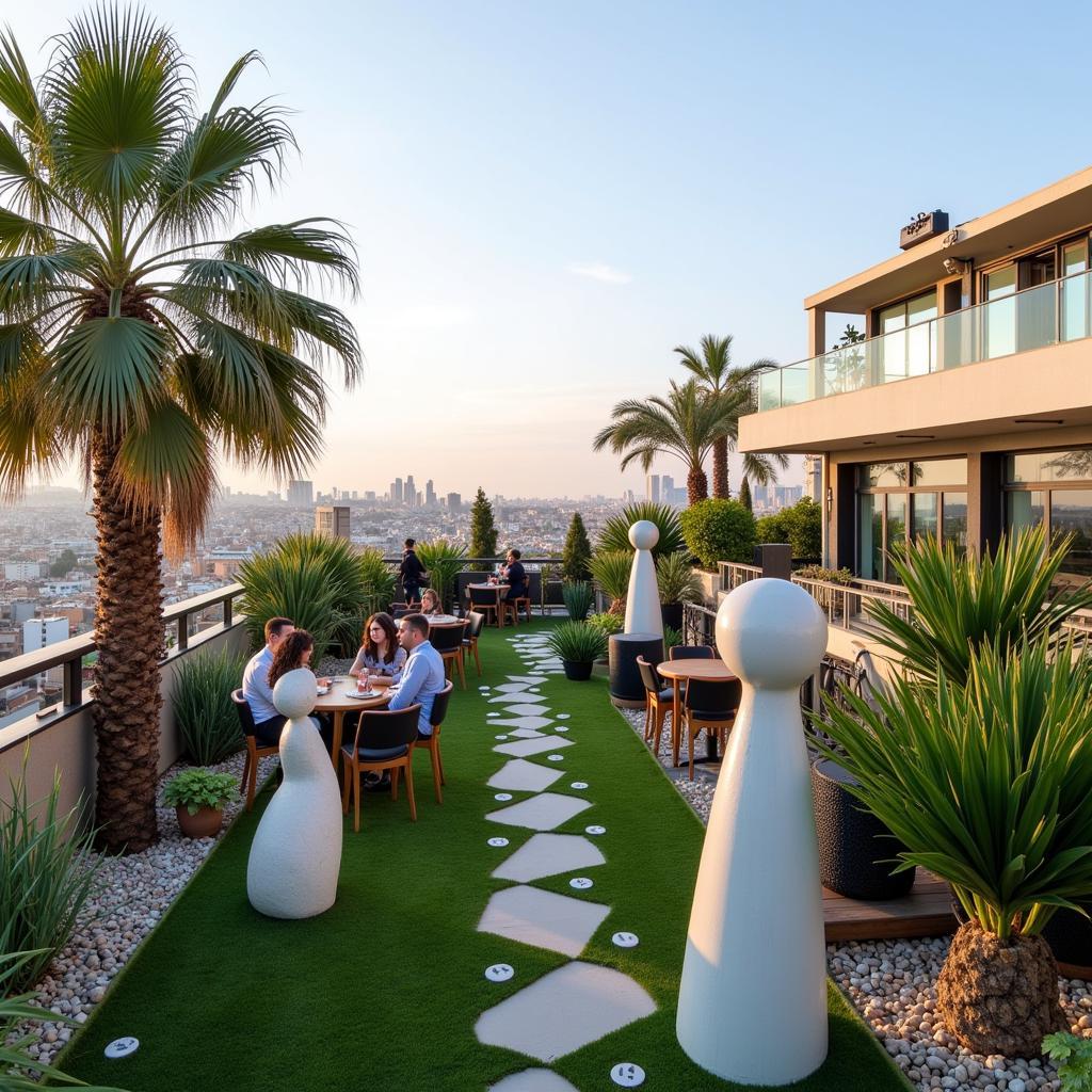 Tel Aviv Art Hotel Rooftop Bar with Sculpture Garden