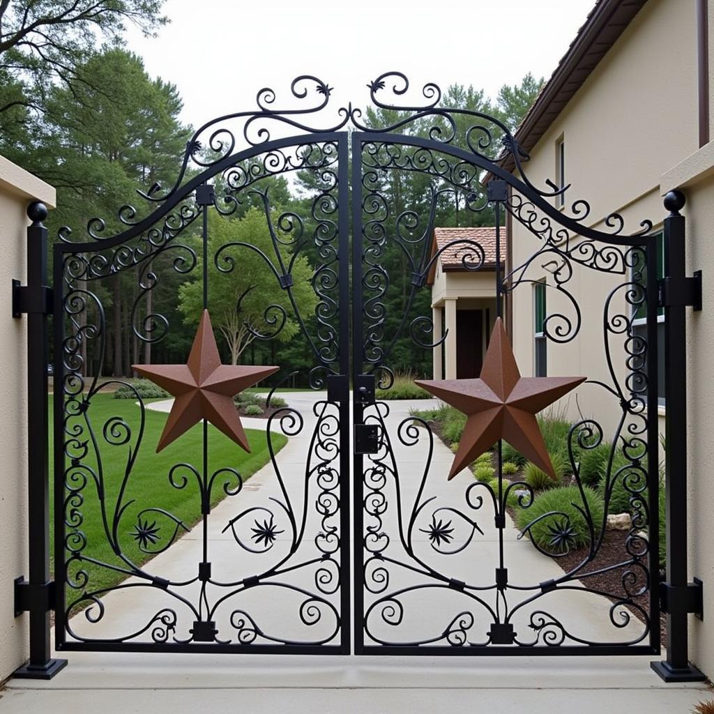 Custom Texas Metal Art Gate Design