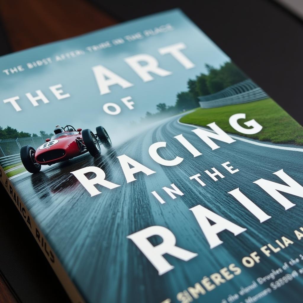 The Art of Racing in the Rain book cover featuring a rain-soaked race track