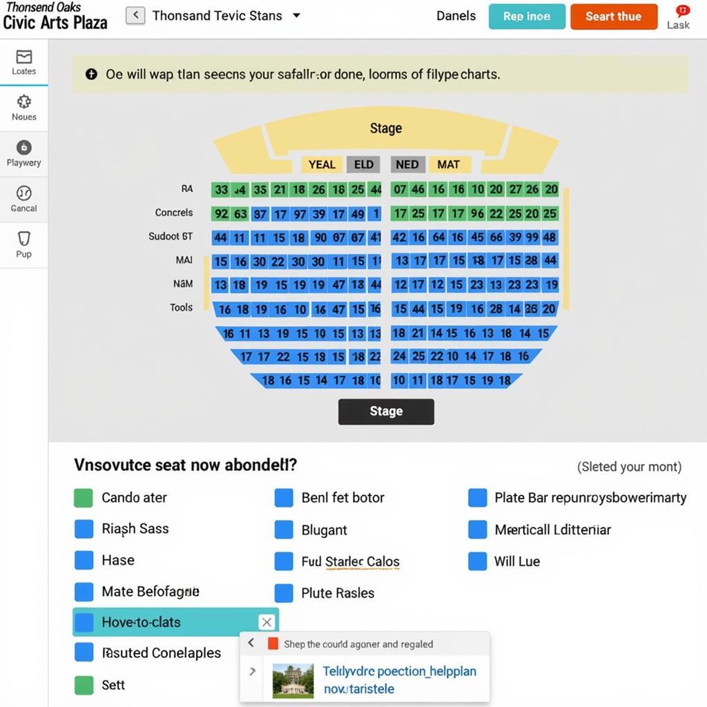 Online Seating Charts for Thousand Oaks Civic Arts Plaza