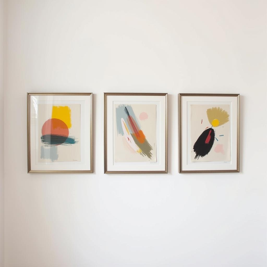 Three Wall Art Prints in an Abstract Style