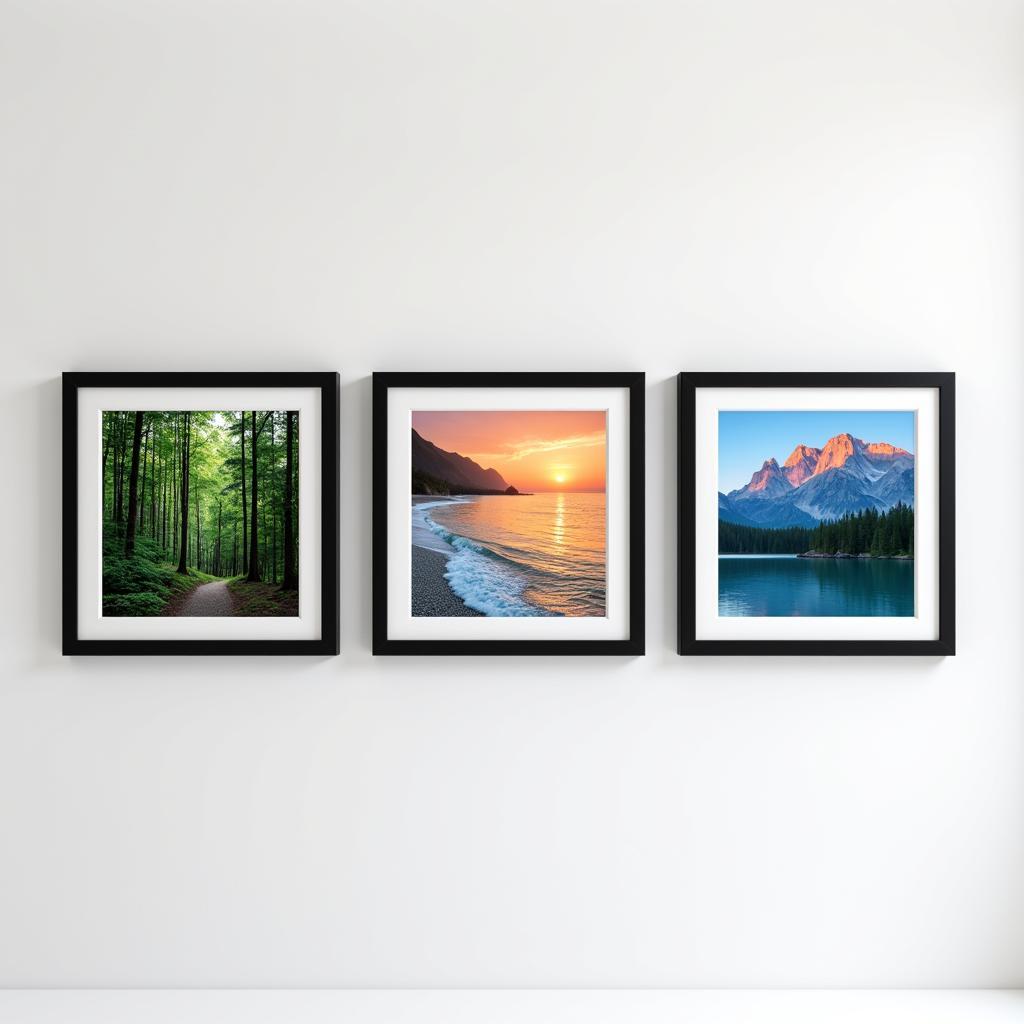 Three Wall Art Prints with a Nature Theme