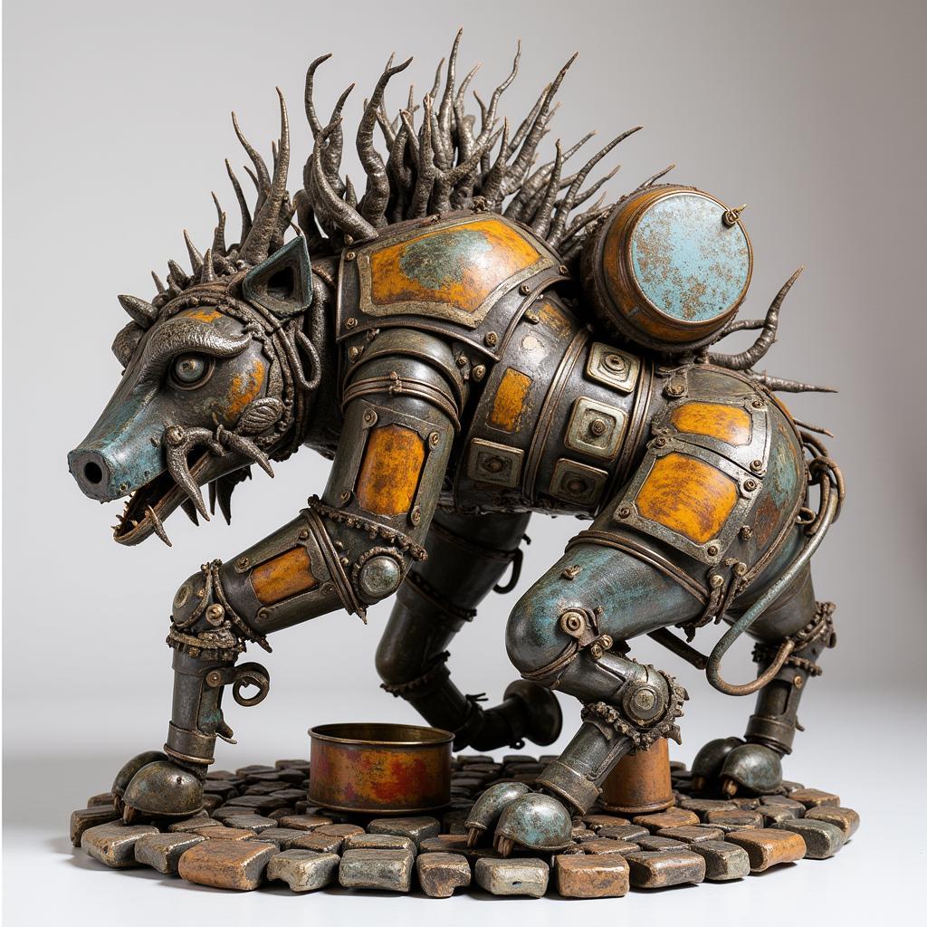 Tin Art Sculpture Made from Recycled Materials