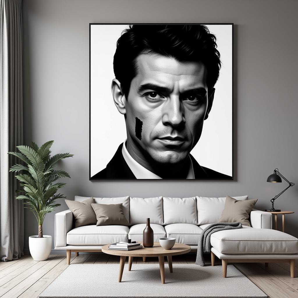 Tony Montana Scarface Wall Art: Minimalist Portrait