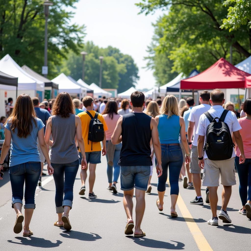 Visitors enjoying the art at the Traverse City Art Fair