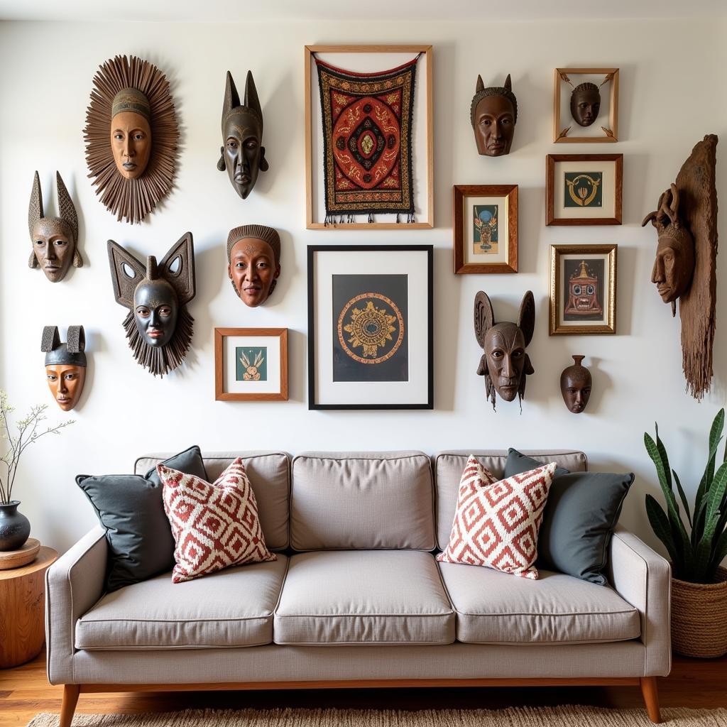 Tribal Wall Art Gallery Wall in an Eclectic Decor