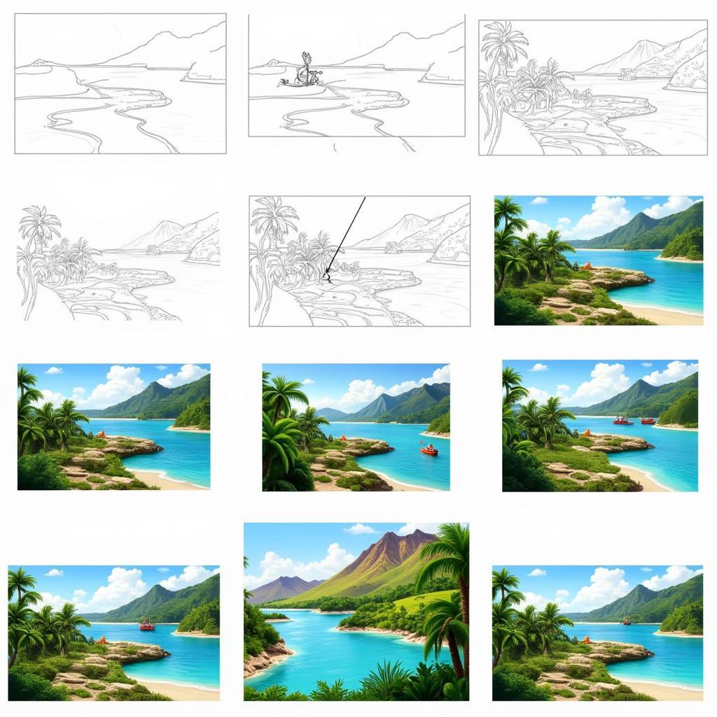 Tropical Landscape Painting Tutorial