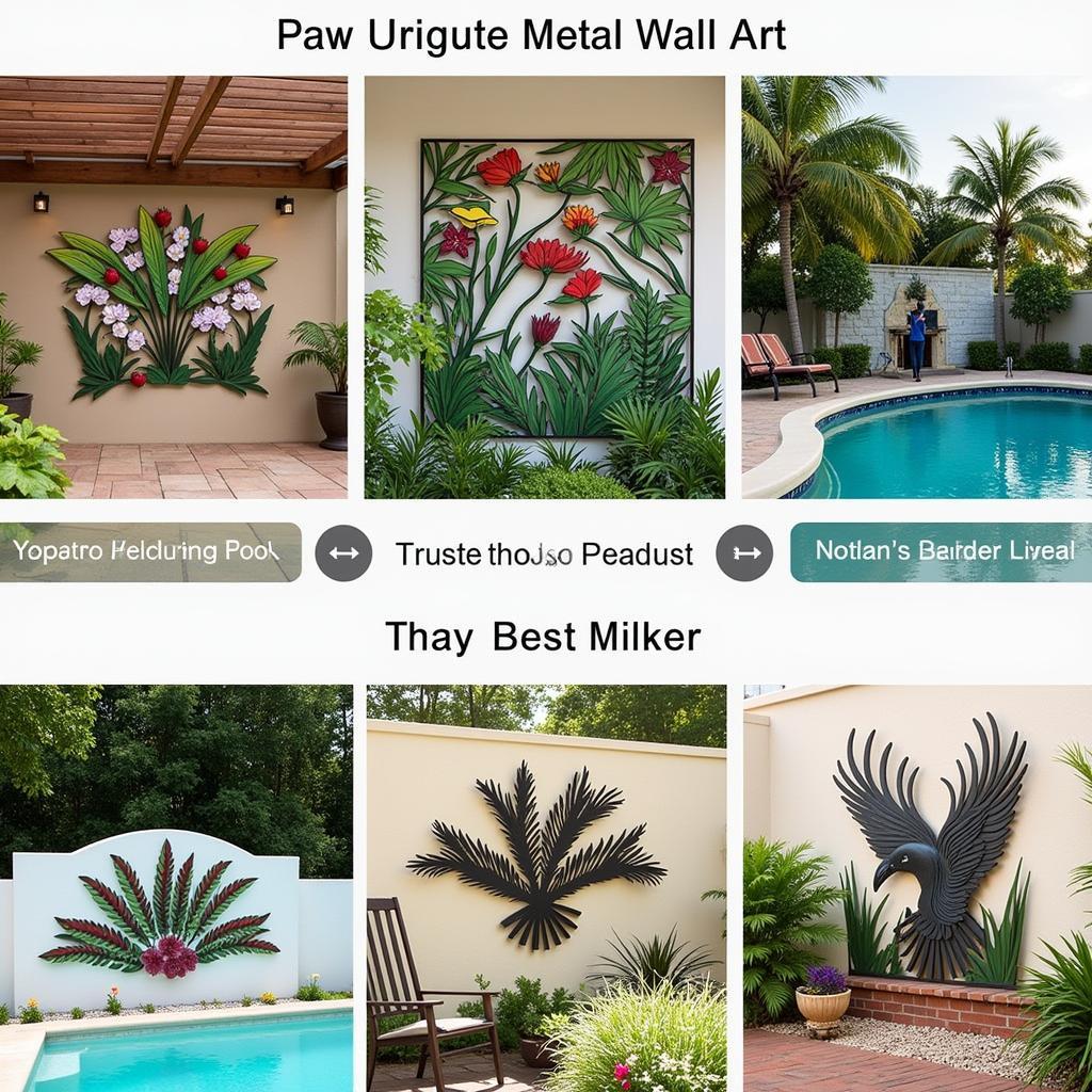 Tropical Metal Wall Art Installation Ideas