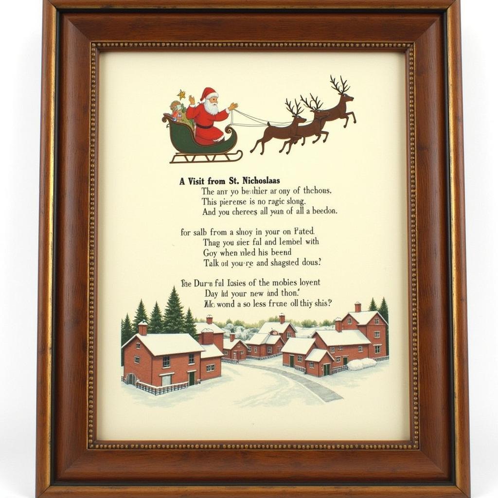 Classic 'Twas the Night Before Christmas Wall Art Illustration