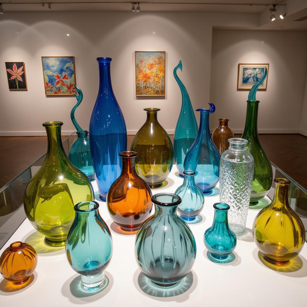 Unique Blown Glass Art Gallery Display