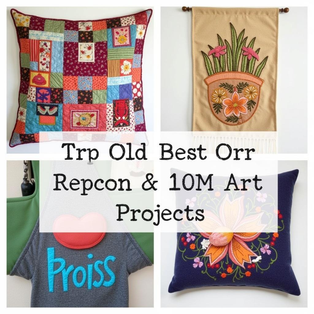 Creative upcycled fabric art projects.